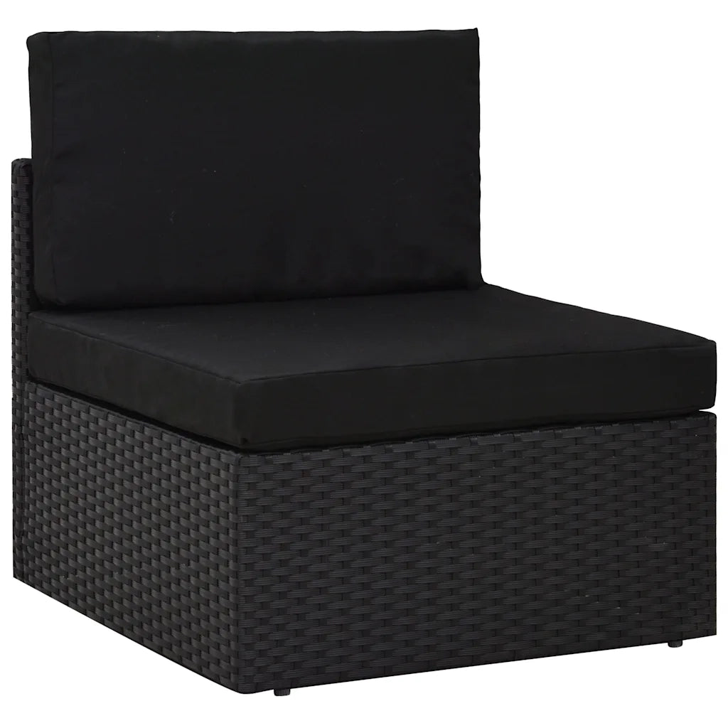 Salotto da Giardino-Set Divani da Giardino2 pz in Polyrattan Nero