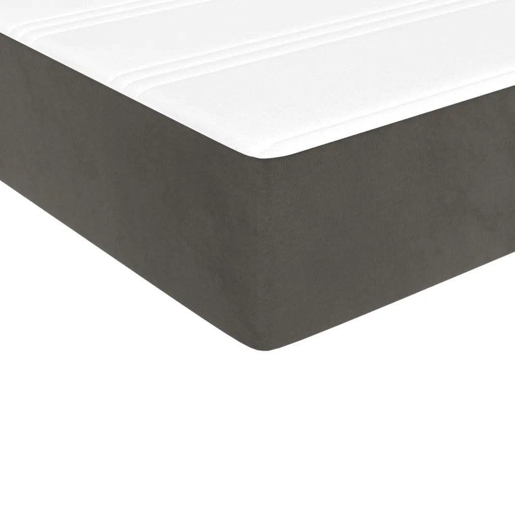 Giroletto a Molle con Materasso Grigio Scuro 140x200 cm Velluto 3144682