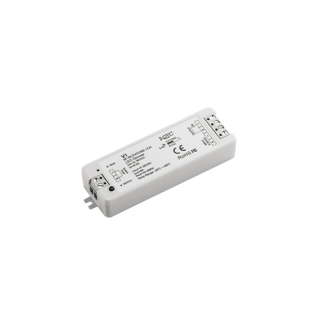 RICEVITORE RF 2,4G 1 CANALE PER WALLPAD DMX UTILIZZABILE PER SINGOLO COLORE 9,7X3,3X1X8CM