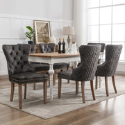Sedia imbottita 53.5x61x95 cm con gambe regolabili; velluto; legno; grigio