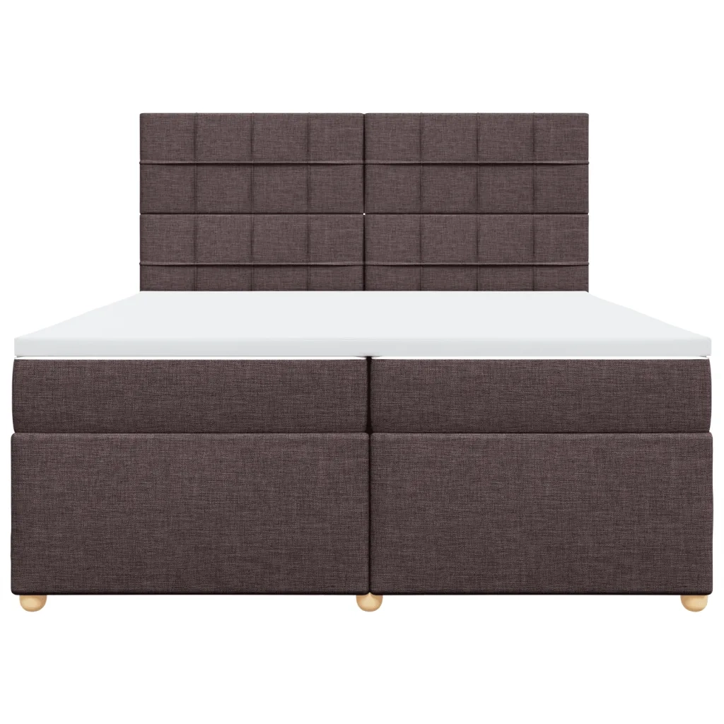 vidaXL Giroletto a Molle con Materasso Marrone Scuro 200x200cm Tessuto