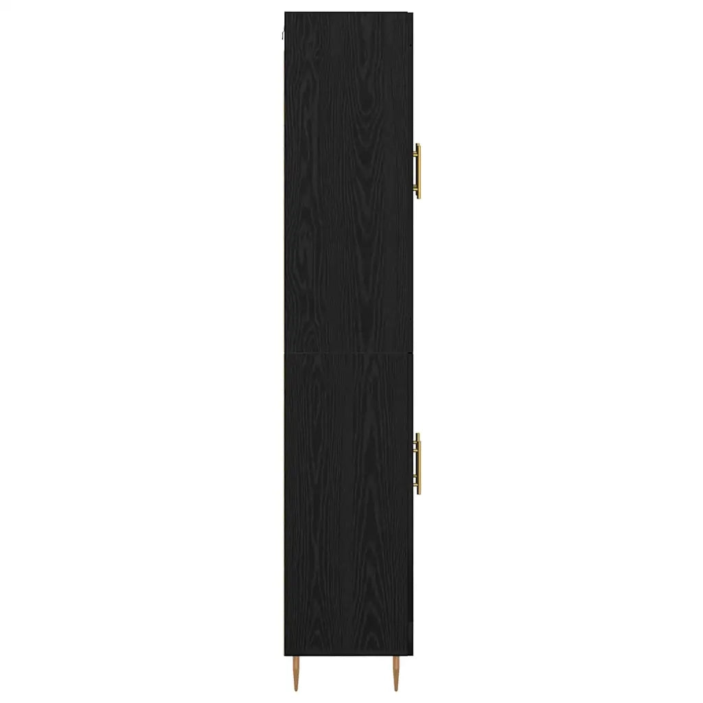 Credenza 2 pz | Madia | Buffet da pranzo | Armadio da pranzo Rovere Nero Legno multistrato