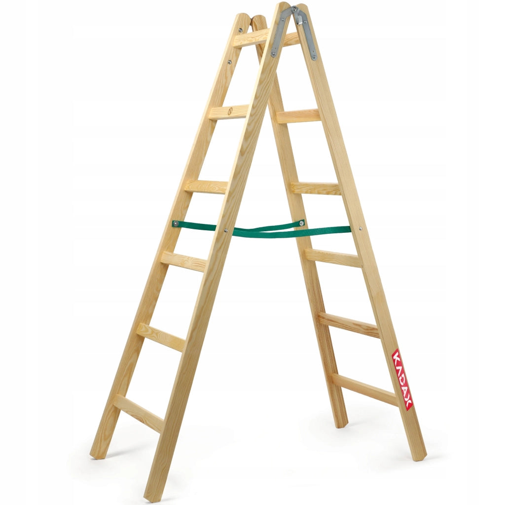 Scala domestica in legno KADAX a 6 gradini, a doppia faccia, per pittura, portata 150 kg.