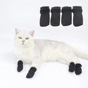Calzature antiscivolo per cani e gatti, 4 pezzi, con fodera in mesh regolabile, adatte per piccoli cani, protezione per le zampe, colore nero, S