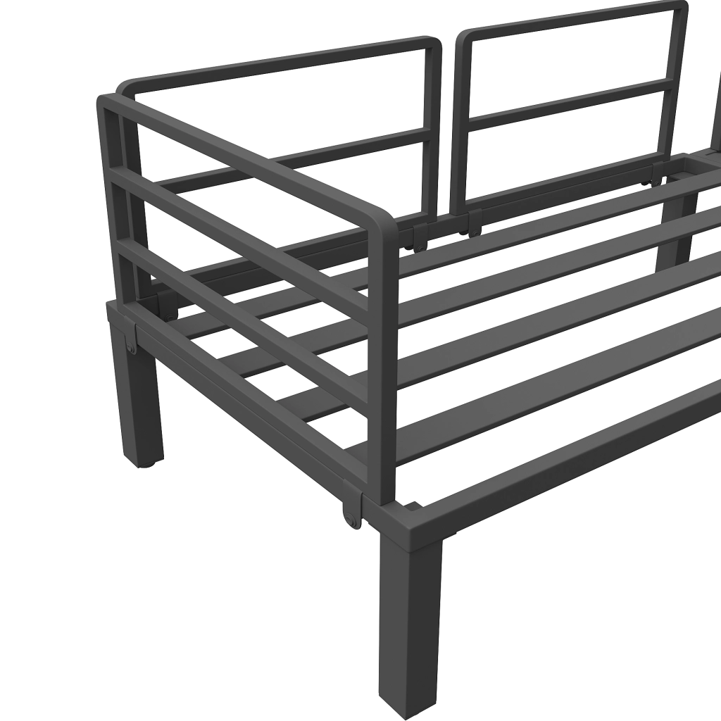Set Mobili da Giardino con Divano, Tavolino e Cuscini ¨C MINIMAL ¨C Grigio, Vetro, Acciaio, 4-5 Posti