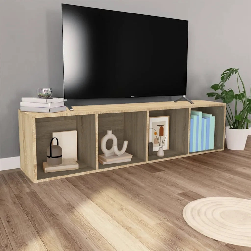 Libreria-Mobile TV Rovere Sonoma 36x30x143 cm Legno Multistrato