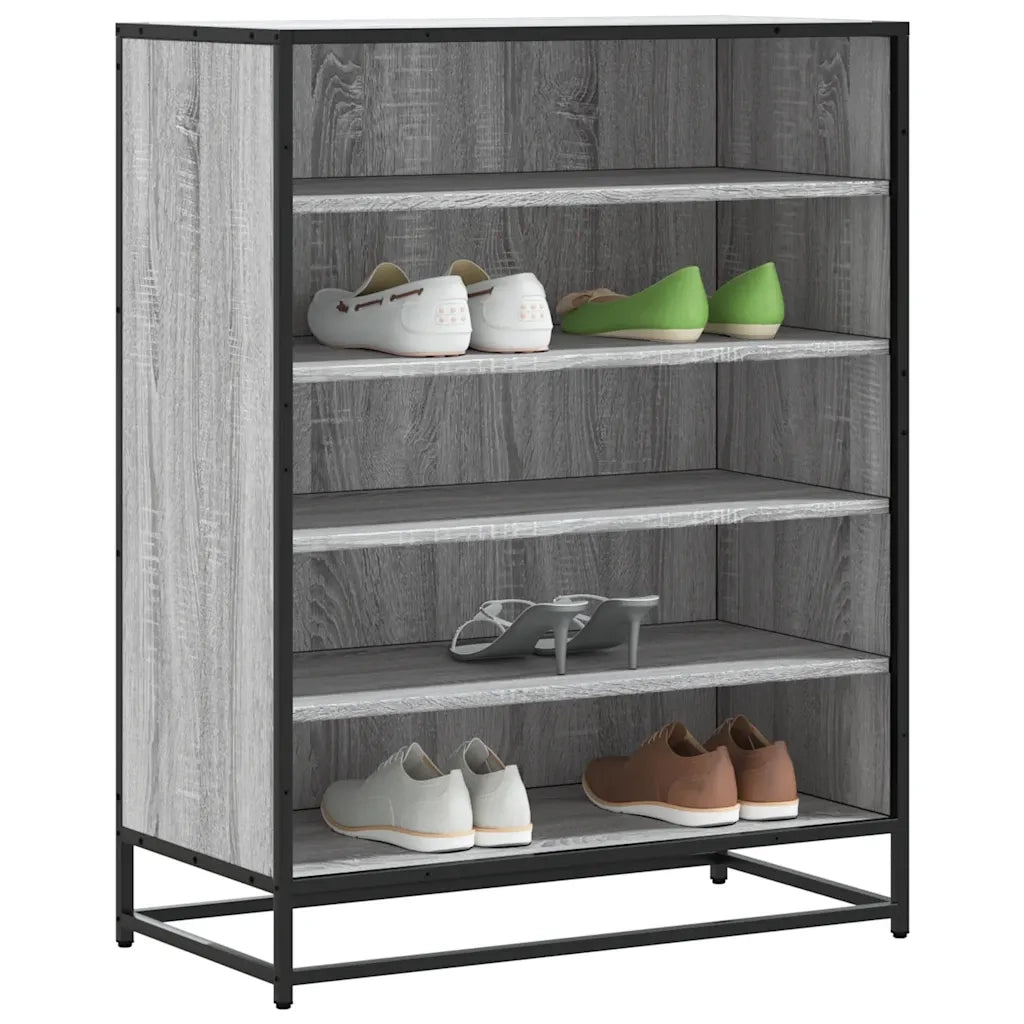 Scarpiera Grigio Sonoma 75x38x97,5 cm Legno Multistrato Metallo 3300873