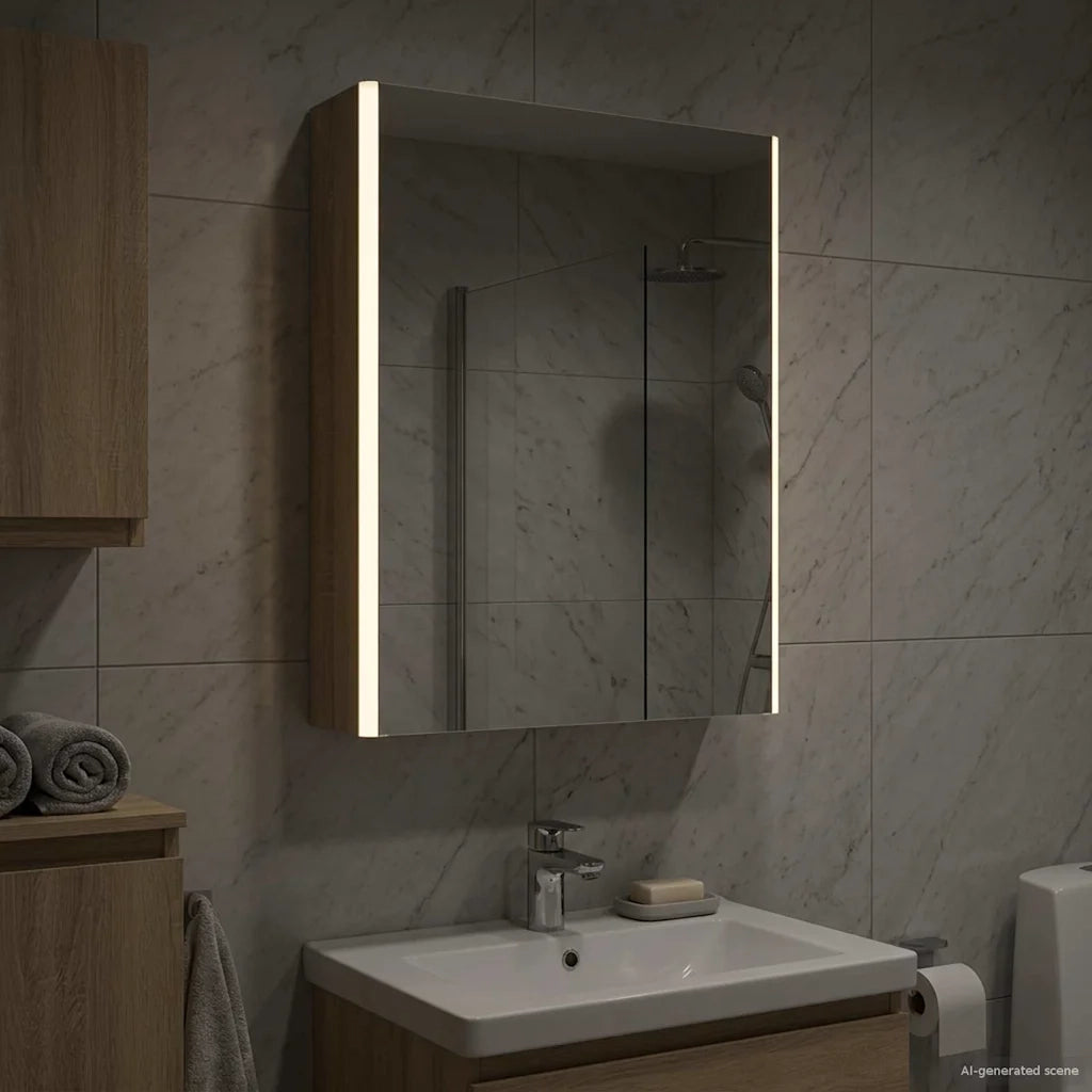 Mobiletto per specchio da bagno Rovere Sonoma