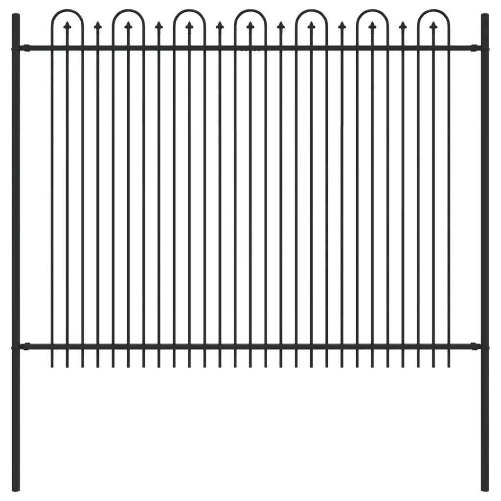 Recinzione da Giardino | Recinzione ad arco a picchetto DRONTEN Nero
