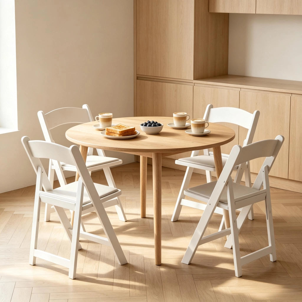 SEDIE PIEGHEVOLI Set da 4 pezzi 44x45x78 cm Bianco PU e Resina