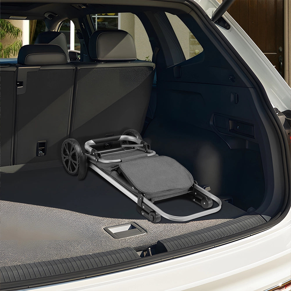 Carrello Spesa Pieghevole 50LT con Borsa Termica Trolley Porta Spesa 2 Ruote Grigio