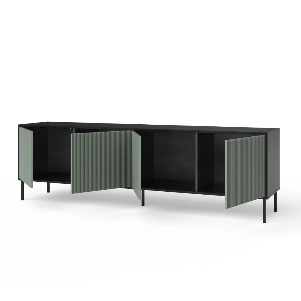 Buffet 4 ante BUDAPEST-S nero/verde salvia