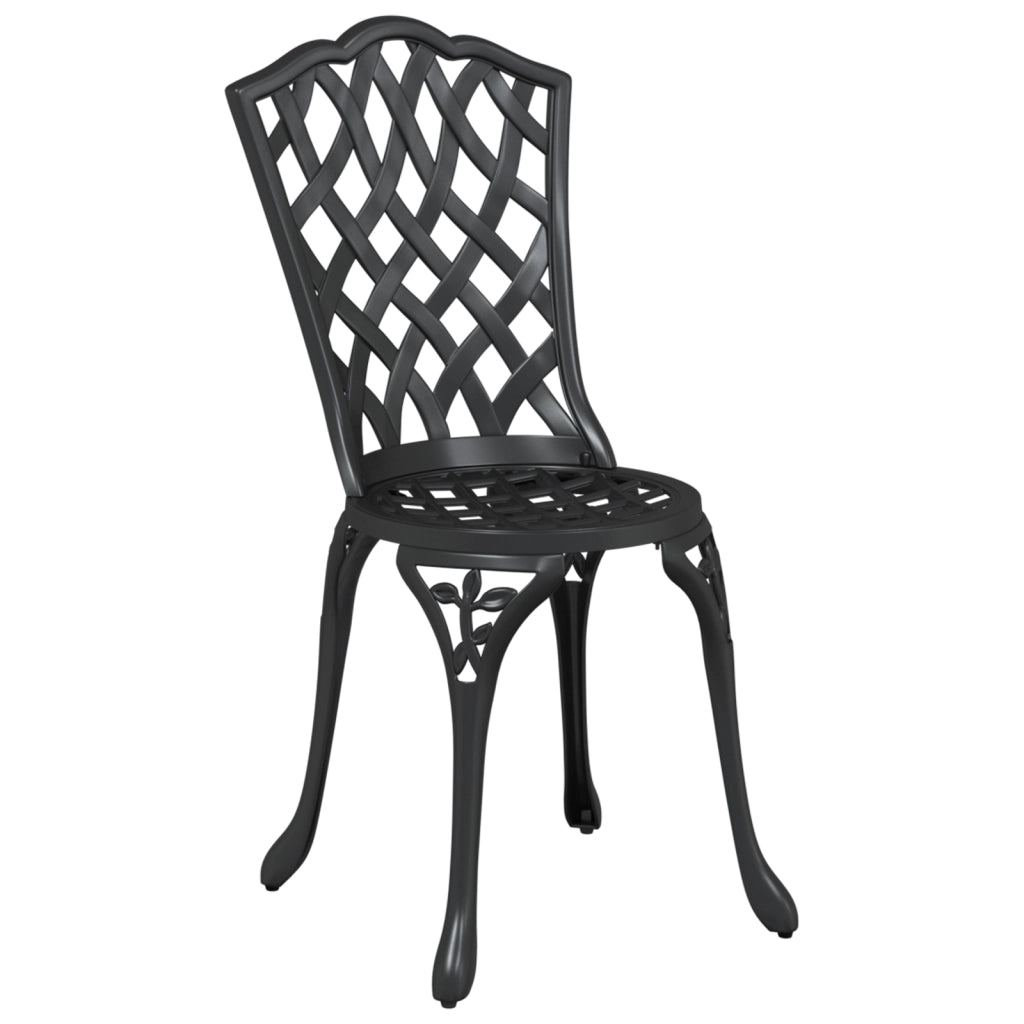 Set da pranzo per giardino 5 pezzi vitaXL in alluminio fuso nero