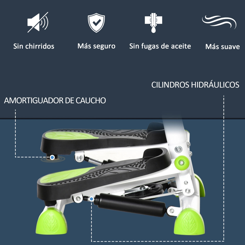 Mini Stepper per Fitness Domestico ¨C Zephmum ¨C Bianco e Verde 55x44x108 cm