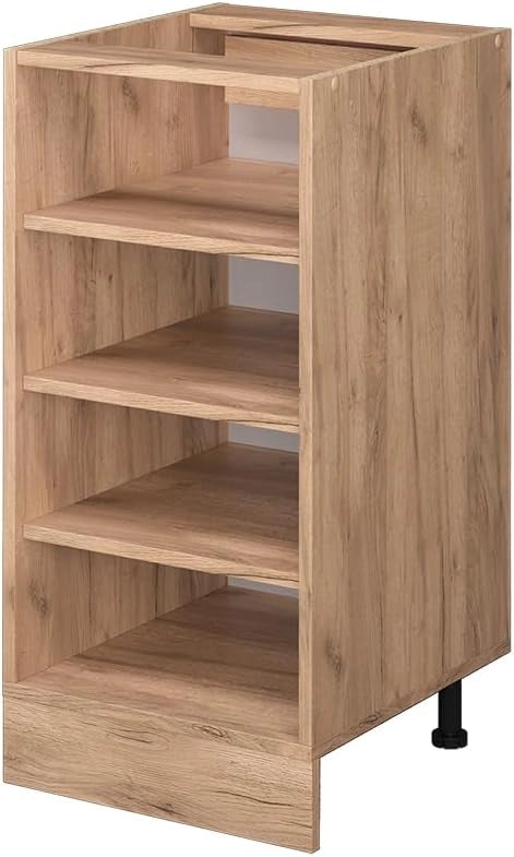 Scaffale da cucina R-Line, Quercia dorata, 40 cm senza piano di lavoro, per la libera combinazione all'interno di sistemi cucina modulari