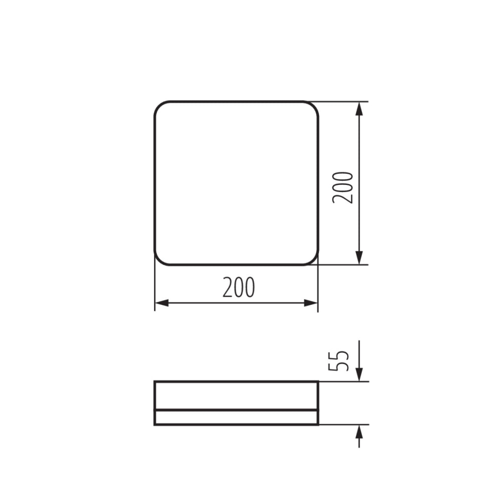 Plafoniera LED quadrata 20cm 10W 4000K sensore Kanlux