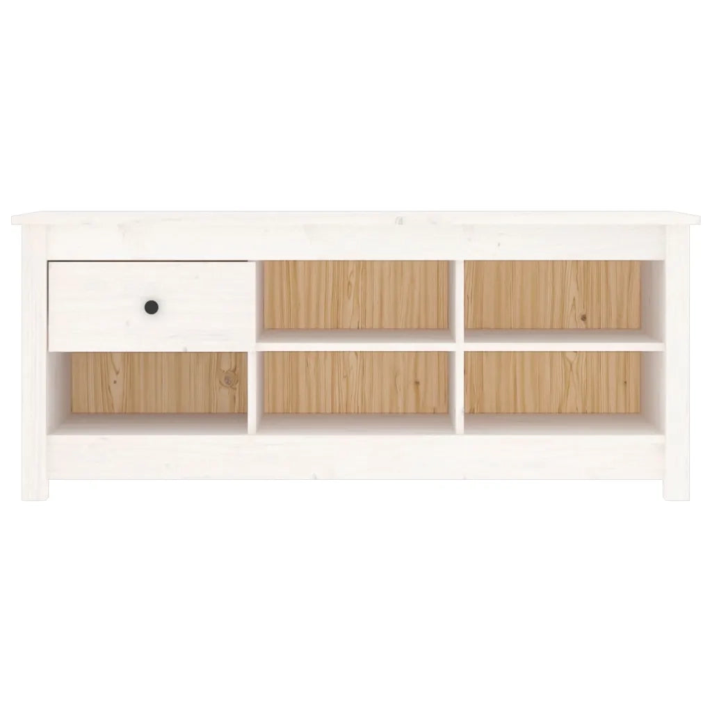 Scarpiera | Mobile per scarpe Bianca 110x38x45,5 cm in Legno Massello di Pino