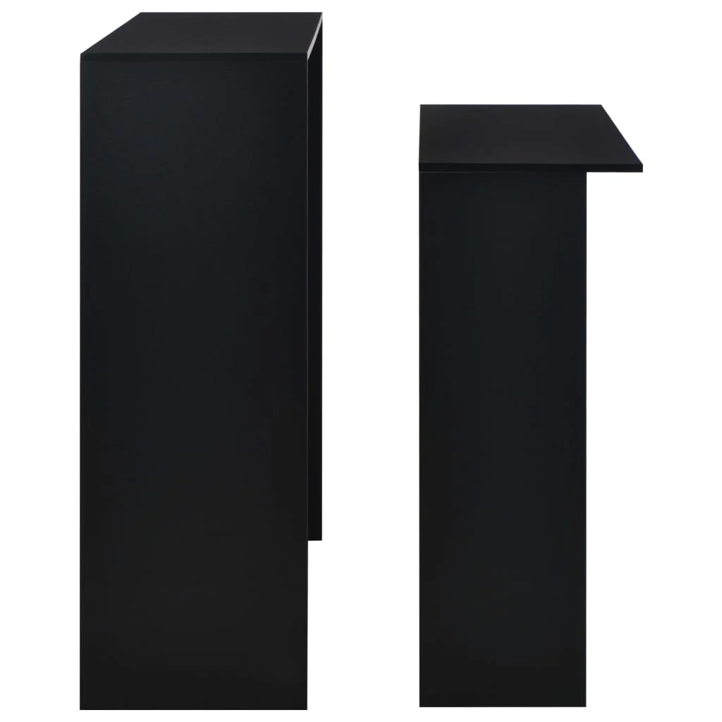 Tavolo alto da bar/bistrot con 2 piani neri 130 cm 0902039