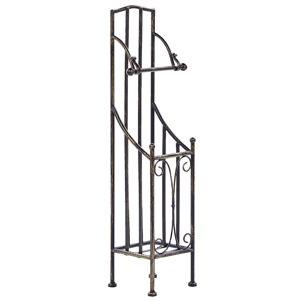 Porta rotoli di carta igienica in metallo 68 cm nero in stile vintage retrò