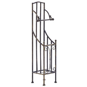 Porta rotoli di carta igienica in metallo 68 cm nero in stile vintage retrò
