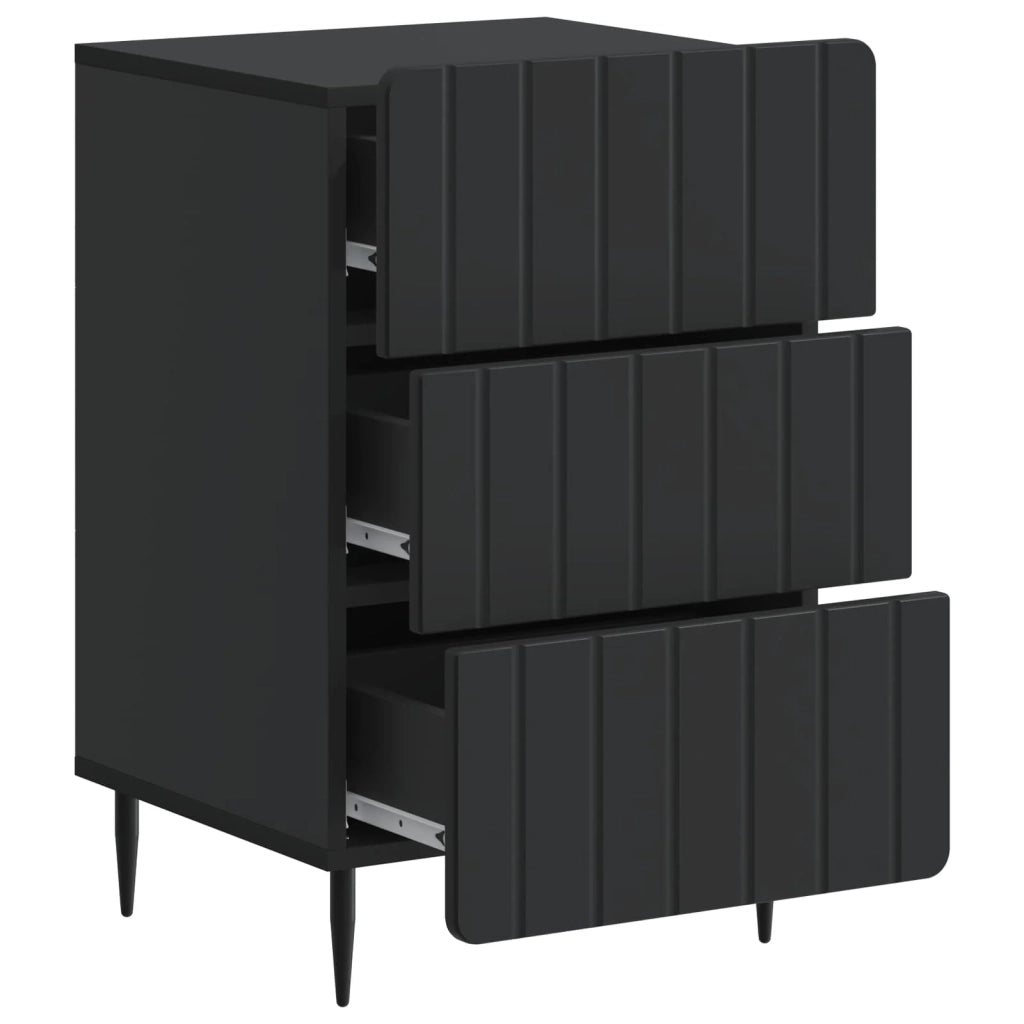 Comodino | Armadio da Notte | Mobiletto da notte Nero 43x 41 x 68 cm Legno ingegnerizzato