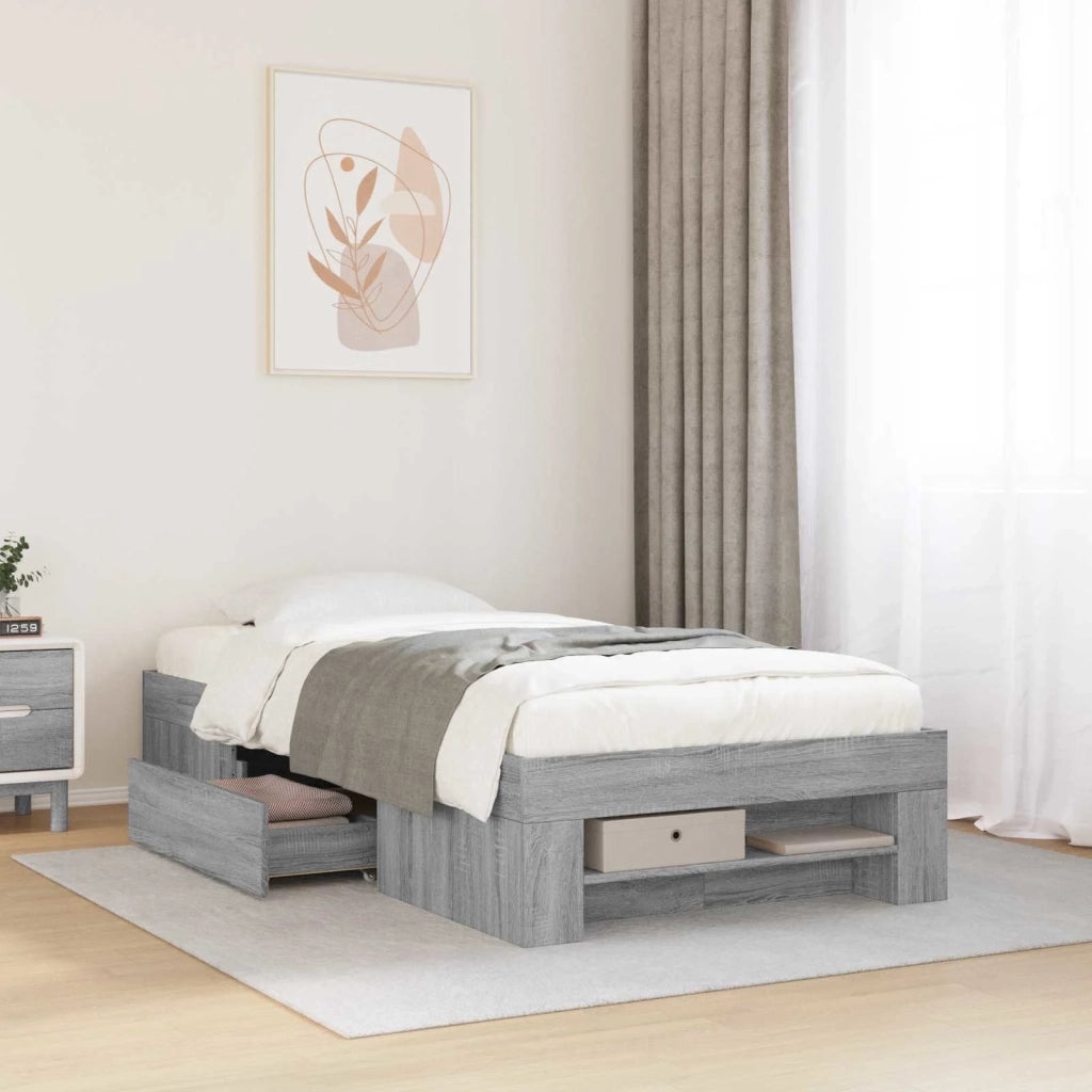 Telaio del letto con storage Sonoma grigio 80 x 200 cm 3429689