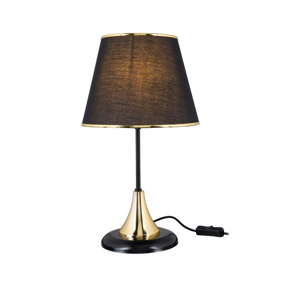 Lampada da tavolo metallo e paralume nero Aden ASZ1632