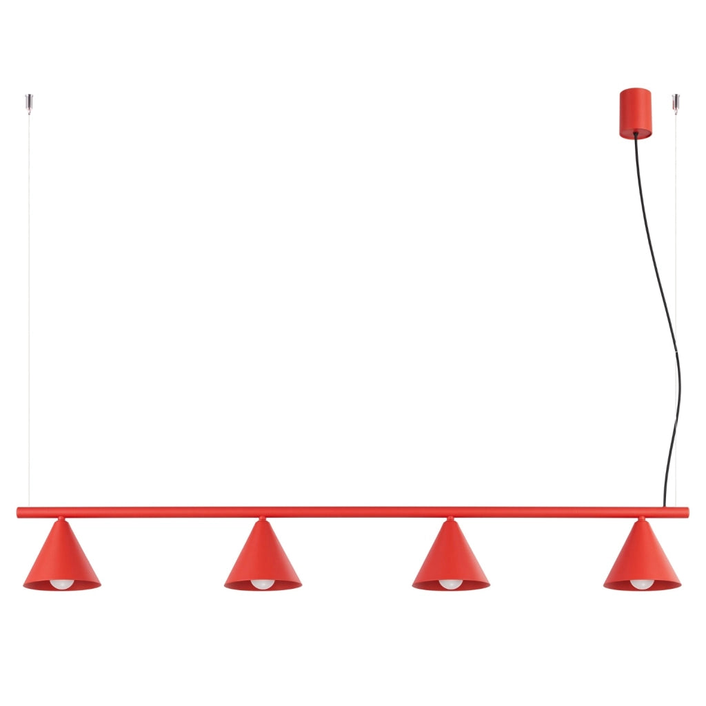 Lampadario NOX 4L rosso