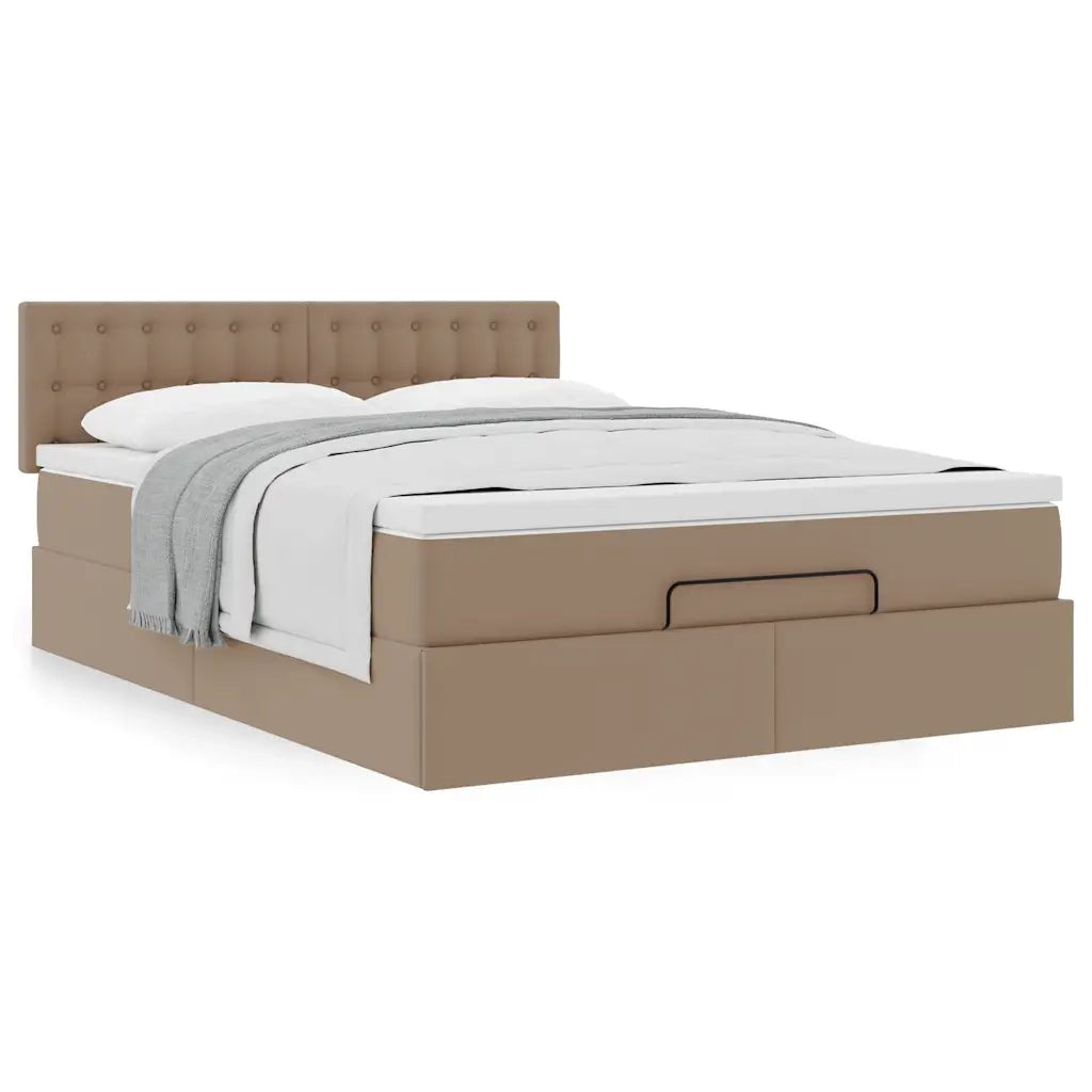 Struttura Letto Pouf con Materasso 140x200 cm Similpelle 3311312