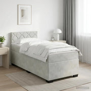 Letto box spring con materasso Grigio Chiaro 100 x 200 cm 3450662