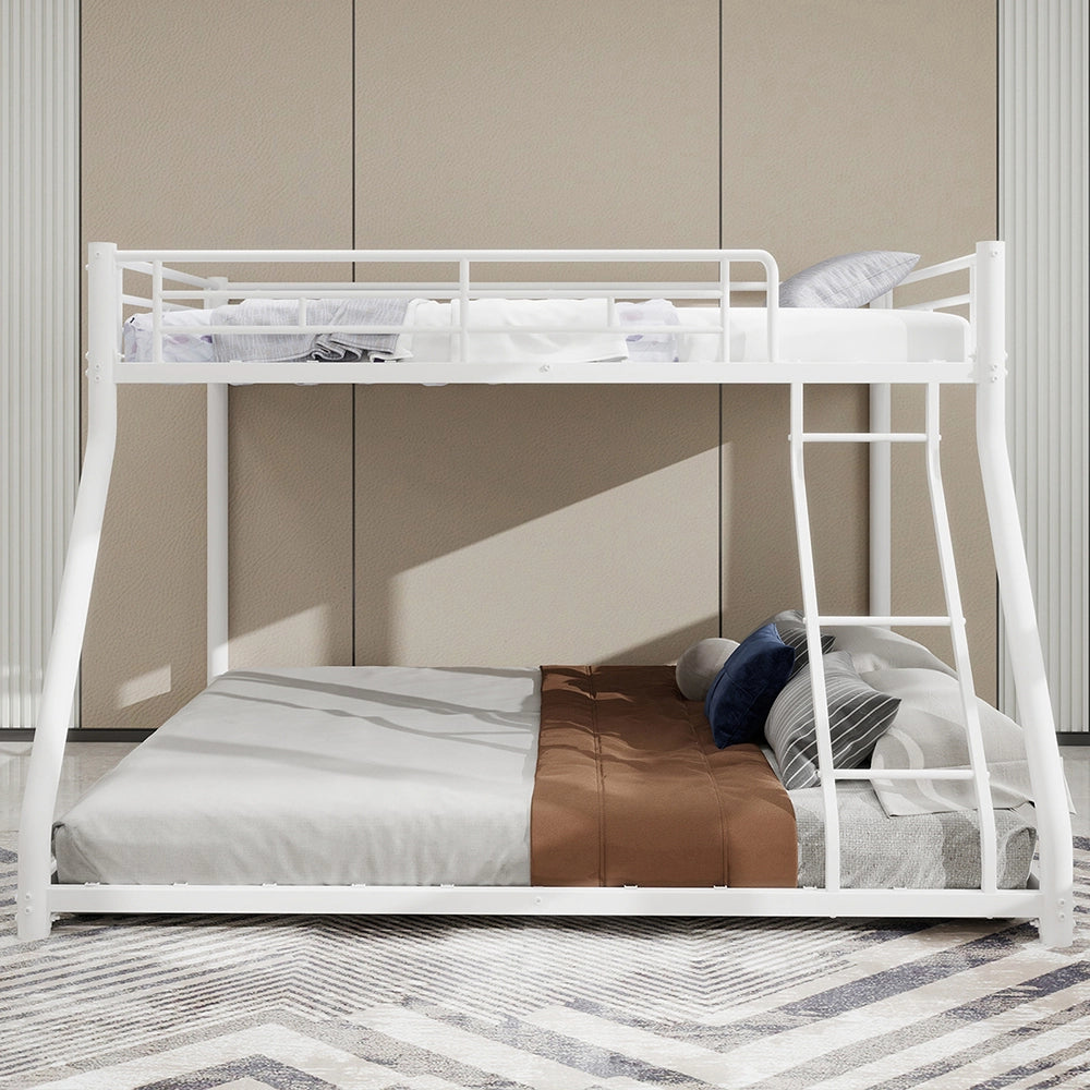 Letto metallico Twin Over Full - Xylo - con scala e parapetti, antiscivolo