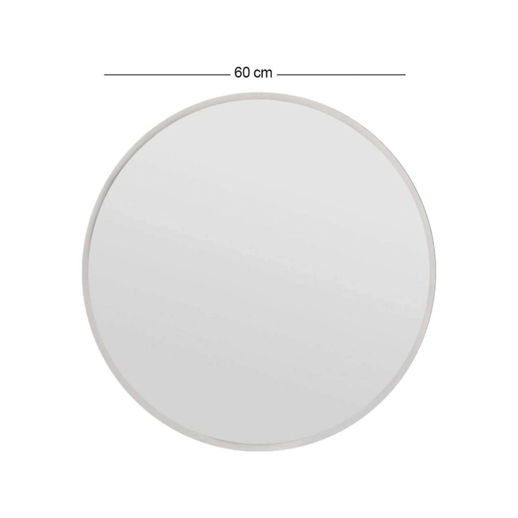 Specchio Adelasia, Specchiera, Articolo d'arredo a muro, Decorazione con specchio, 60x2h60 cm, Bianco