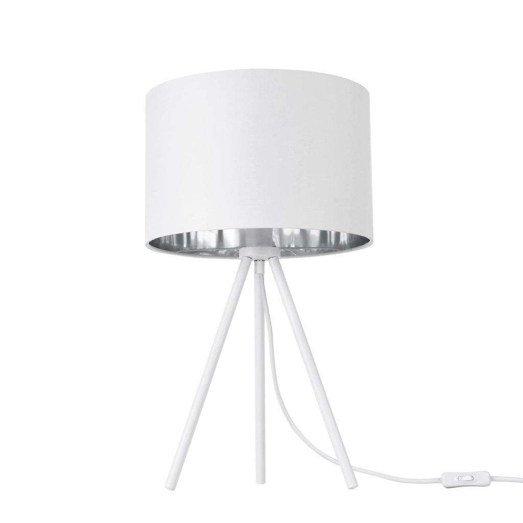 Lampada da Tavolo Comodino Metz a Treppiede - Bianco lux.pro