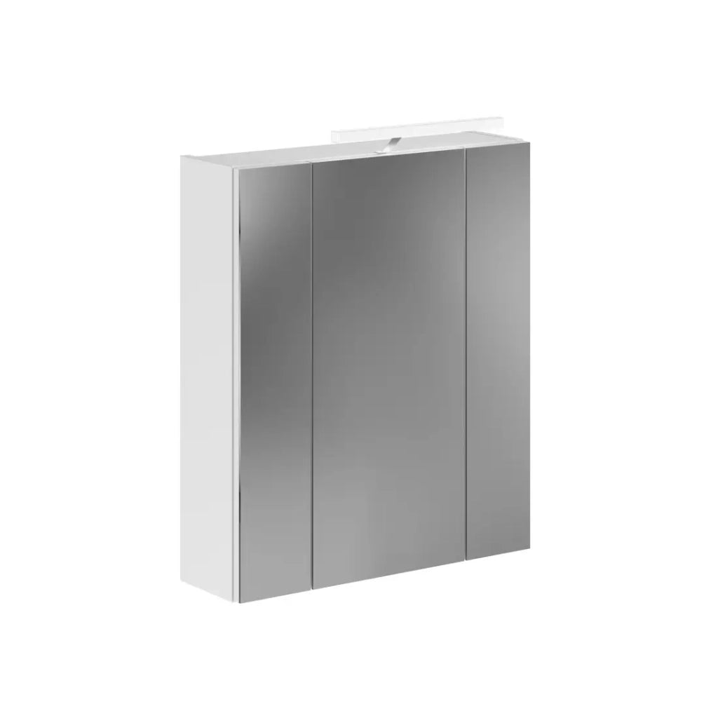 Set da bagno: mobile sottolavabo + mobiletto con specchio - Bianco lucido - KLEANKIN