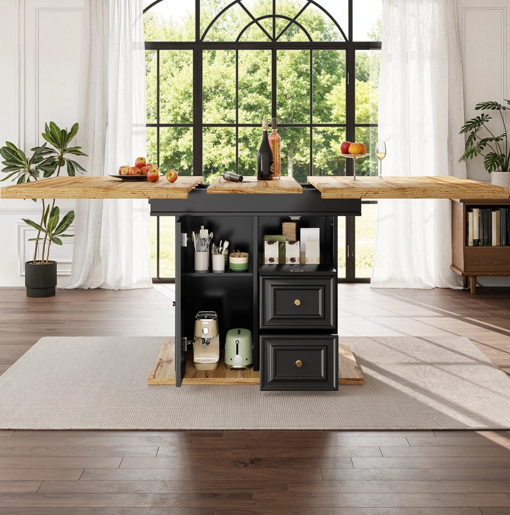 Tavolo da pranzo allungabile 110-140x80x75 cm; MDF e metallo; colore legno naturale