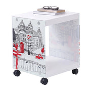 Vacri, Comodino Colore Ripiano Bianco, 38x34x46h cm Bianco
