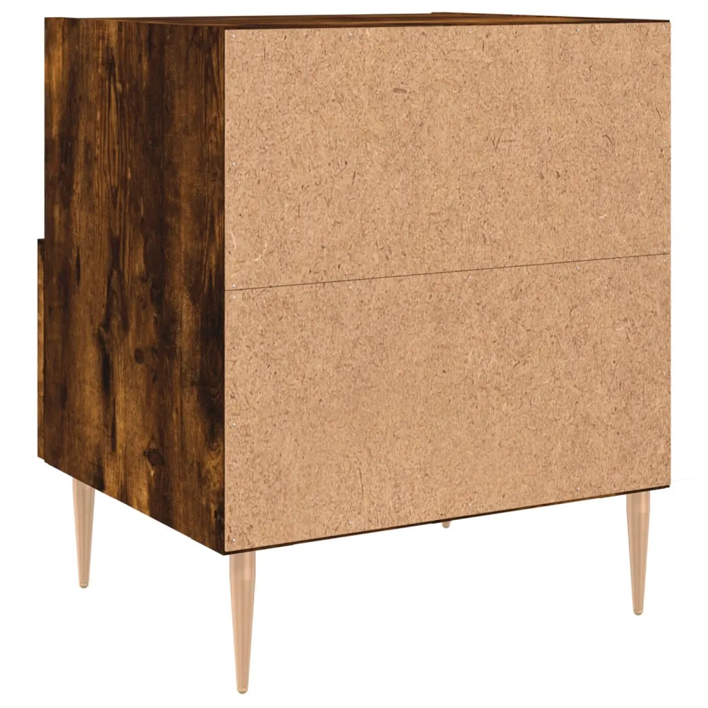 Comodino-Tavolino da notte Rovere Fumo 40x35x47,5 cm in Legno Multistrato 670502