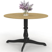 Tavolo da pranzo rotondo MARIE 4-6 persone in faggio e nero 110 cm