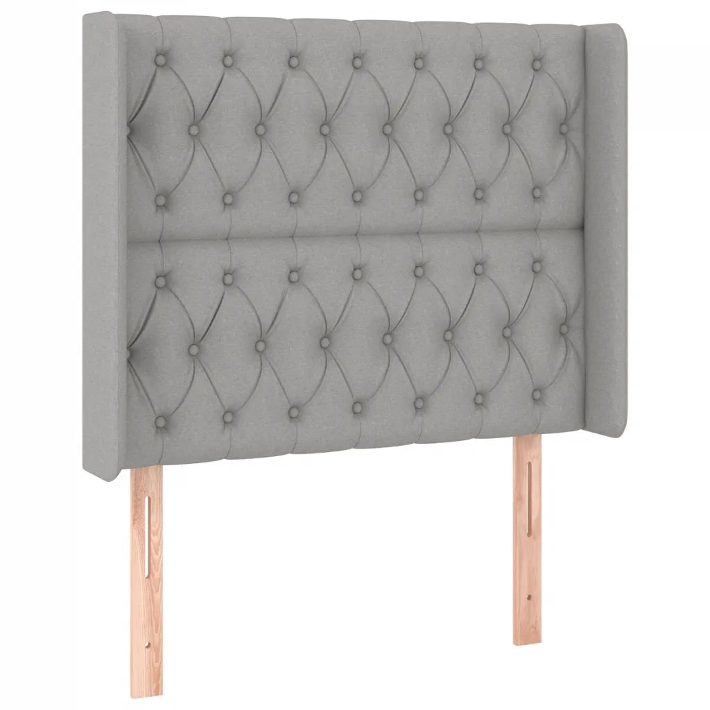 Testiera | Testata a LED Grigio Chiaro 93x16x118/128 cm in Tessuto