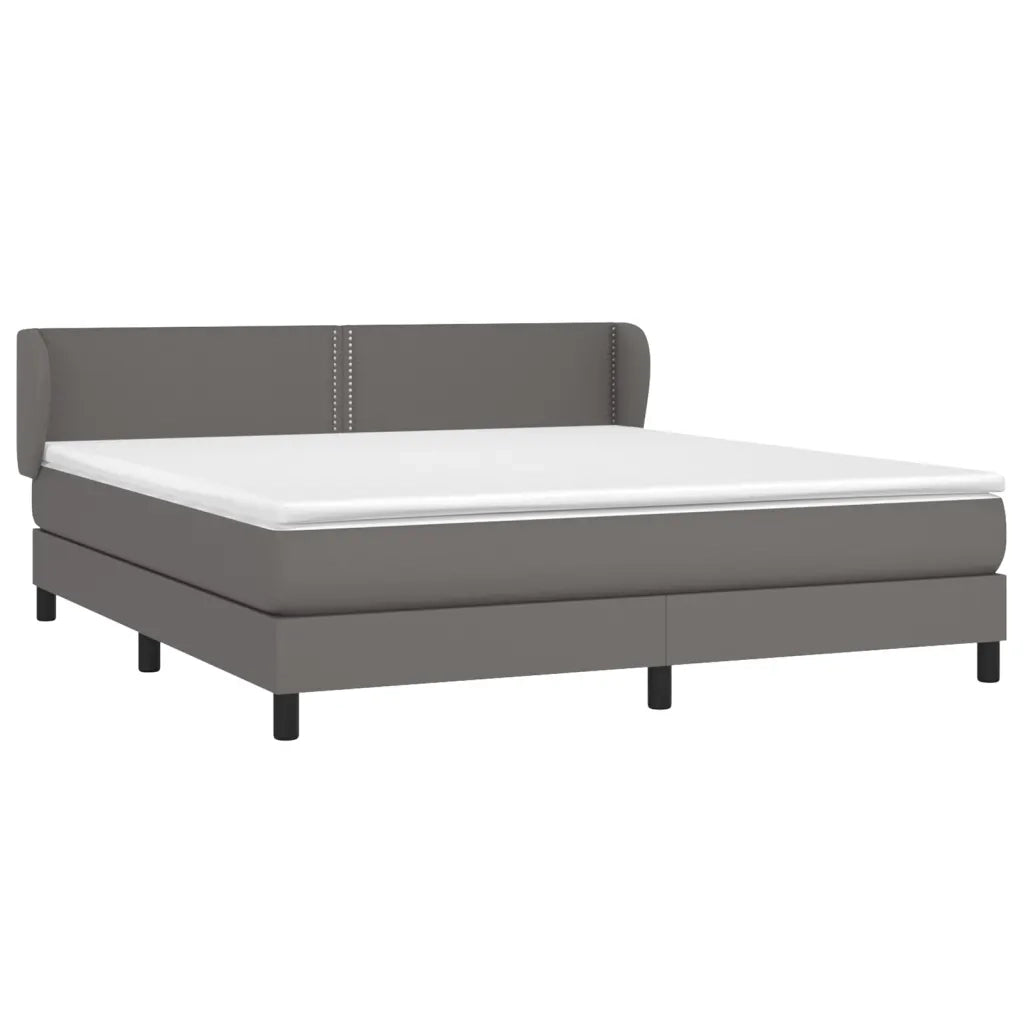 Giroletto a Molle con Materasso Grgio 180x200 cm in Similpellecod mxl 93008