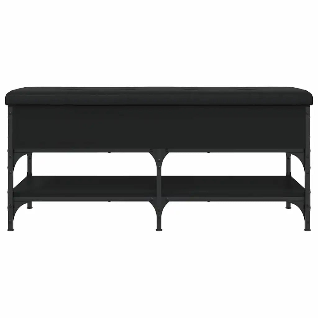 Panca Porta Scarpe-Sgabello-Panca Scarpiera Nera 102x42x45 cm in Legno Multistrato