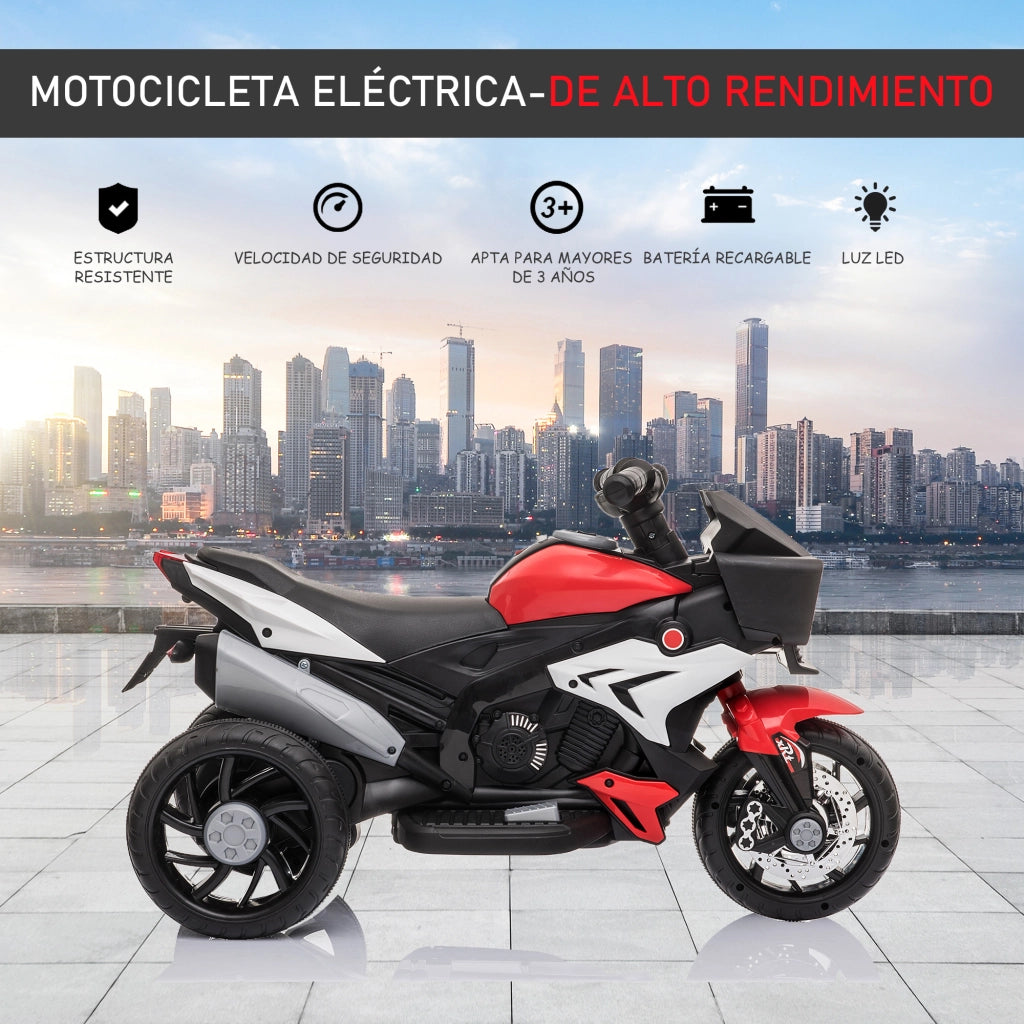 Moto Elettrica per Bambini ¨C zephmum ¨C Rosso con Luci e Musica