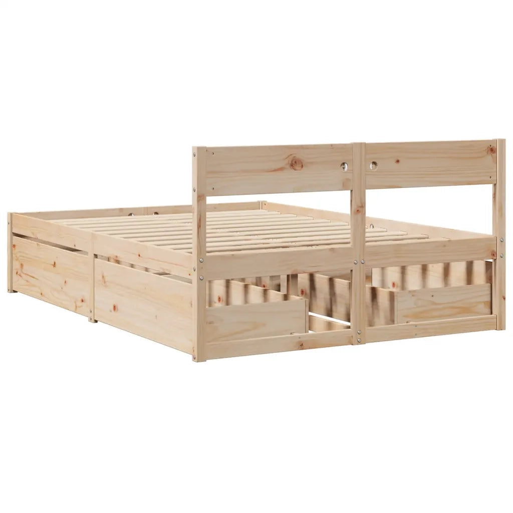 Letto senza Materasso 120x190 cm in Legno Massello di Pino 3282360