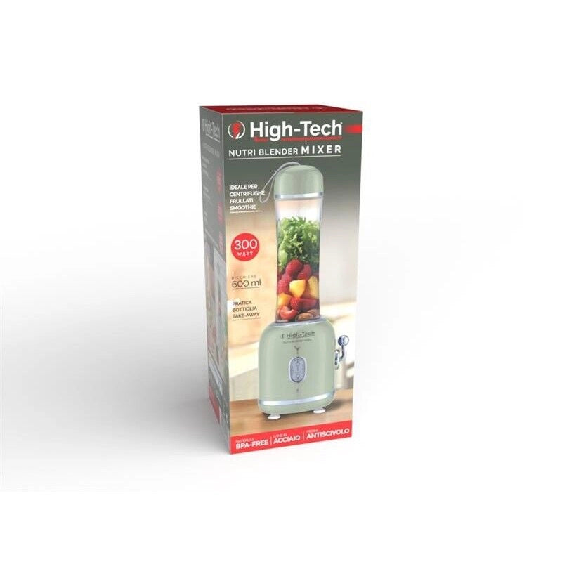 HIGH-TECH FRULLATORE DA 300 WCAPIENZA 600ML CON MINI BULLET SPORTIVO VERDE