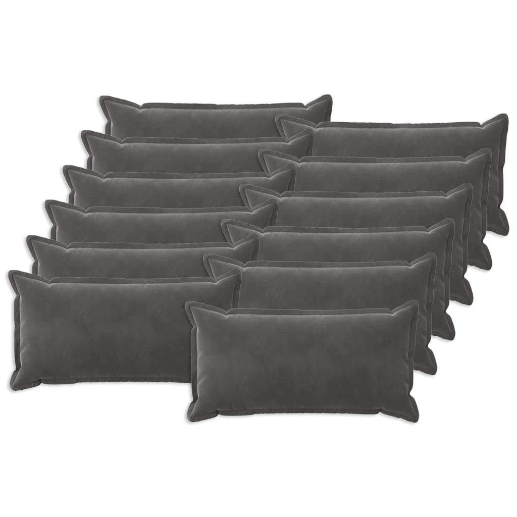 Cuscino con cuscino HOUTEN 12 pz Grigio Scuro Velluto 933858