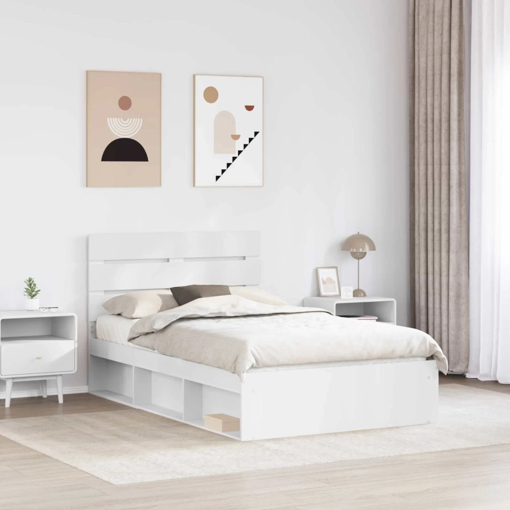 Struttura del letto Bianco 120 x 190 cm Pino massello