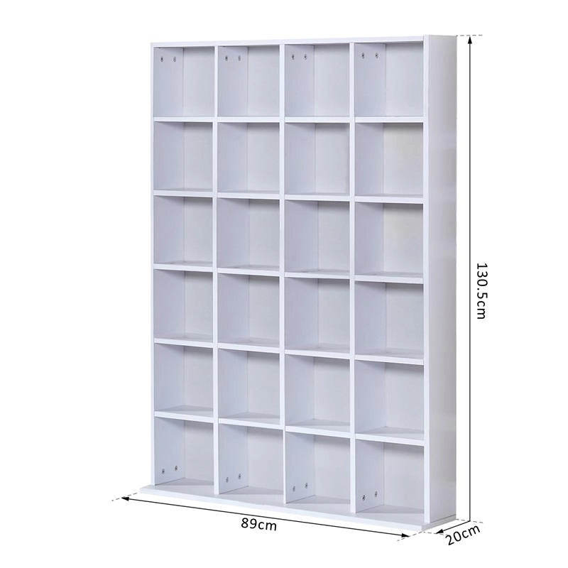 MOBILE LIBRERIA IN LEGNO 24 SCOMPARTI 130.5 X 89 X 20 CM BIANCO