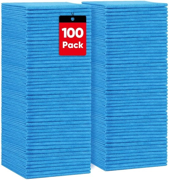 Set di asciugamani microfibra 100 pezzi - Asciugamani di pulizia riutilizzabili - Pluiezza - Asciugamani multifunzionali per la pulizia - 29,2 x 29,2 cm - Pulizia potente