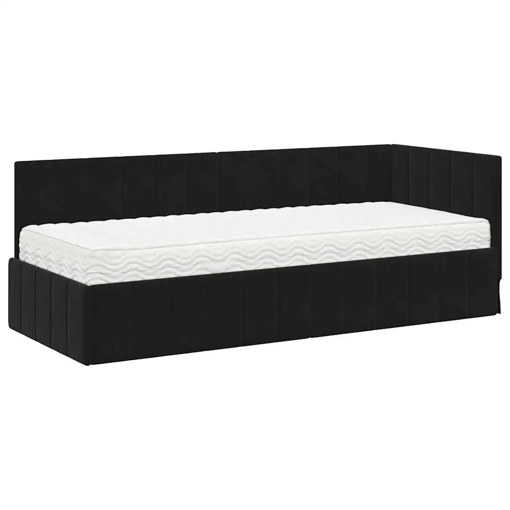 vidaXL Cornice del letto ad angolo Nero 80 x 200 cm Velluto