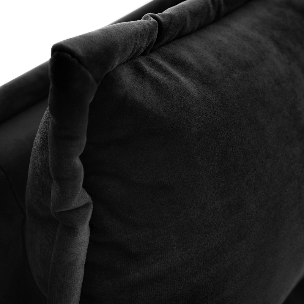 Letto 140x200 cm con contenitore idraulico e testiera regolabile in velluto nero